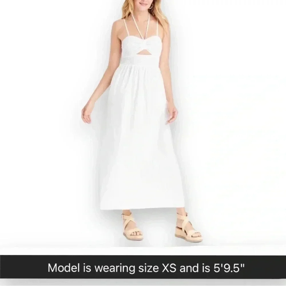 Medium Universal Threads Smocked Cut-Out Maxi Sundress Dress - Picture 2 of 9